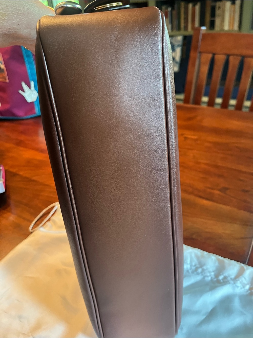 Coach Ella Leather Shoulder Bag - Burnished Redwood - Picture 11 of 12